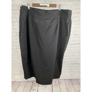 St. Anthony Evening Black Beaded Long Elastic Waist Pleated Pencil Skirt 24W